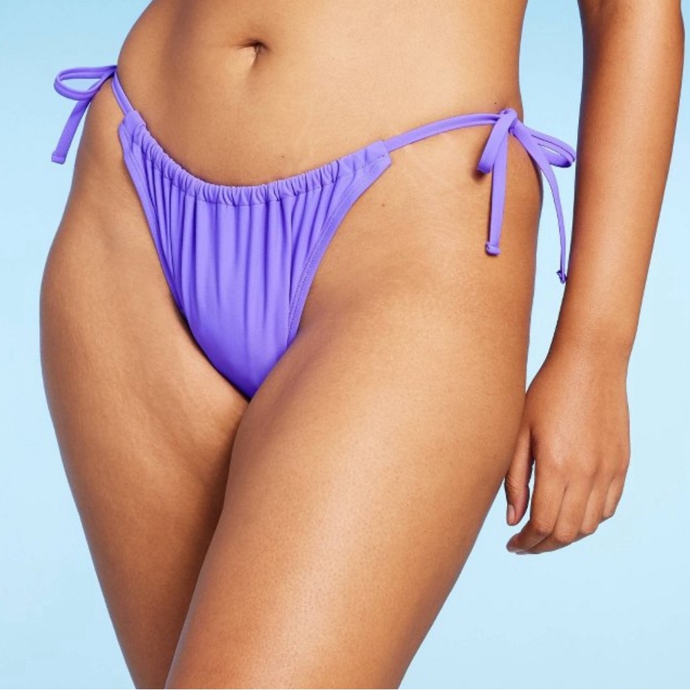Purple Tie Bikini Bottoms